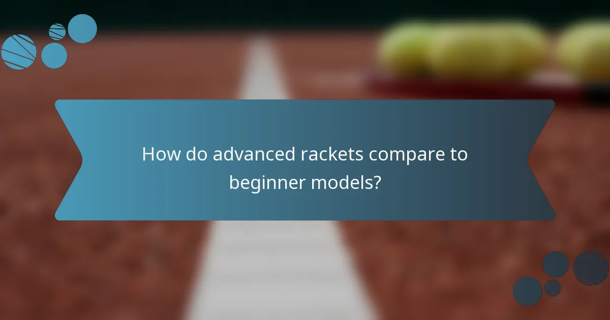 How do advanced rackets compare to beginner models?