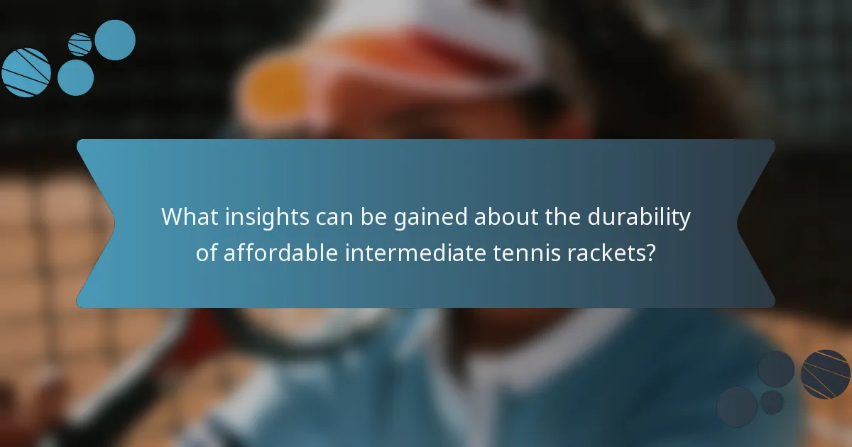 What insights can be gained about the durability of affordable intermediate tennis rackets?