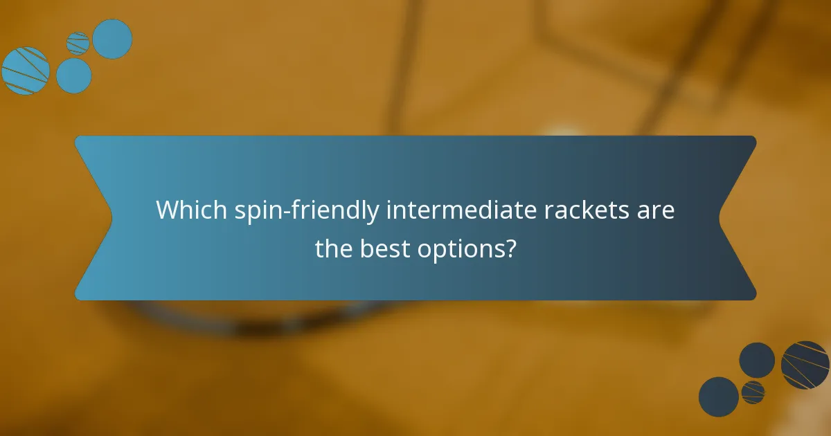 Which spin-friendly intermediate rackets are the best options?